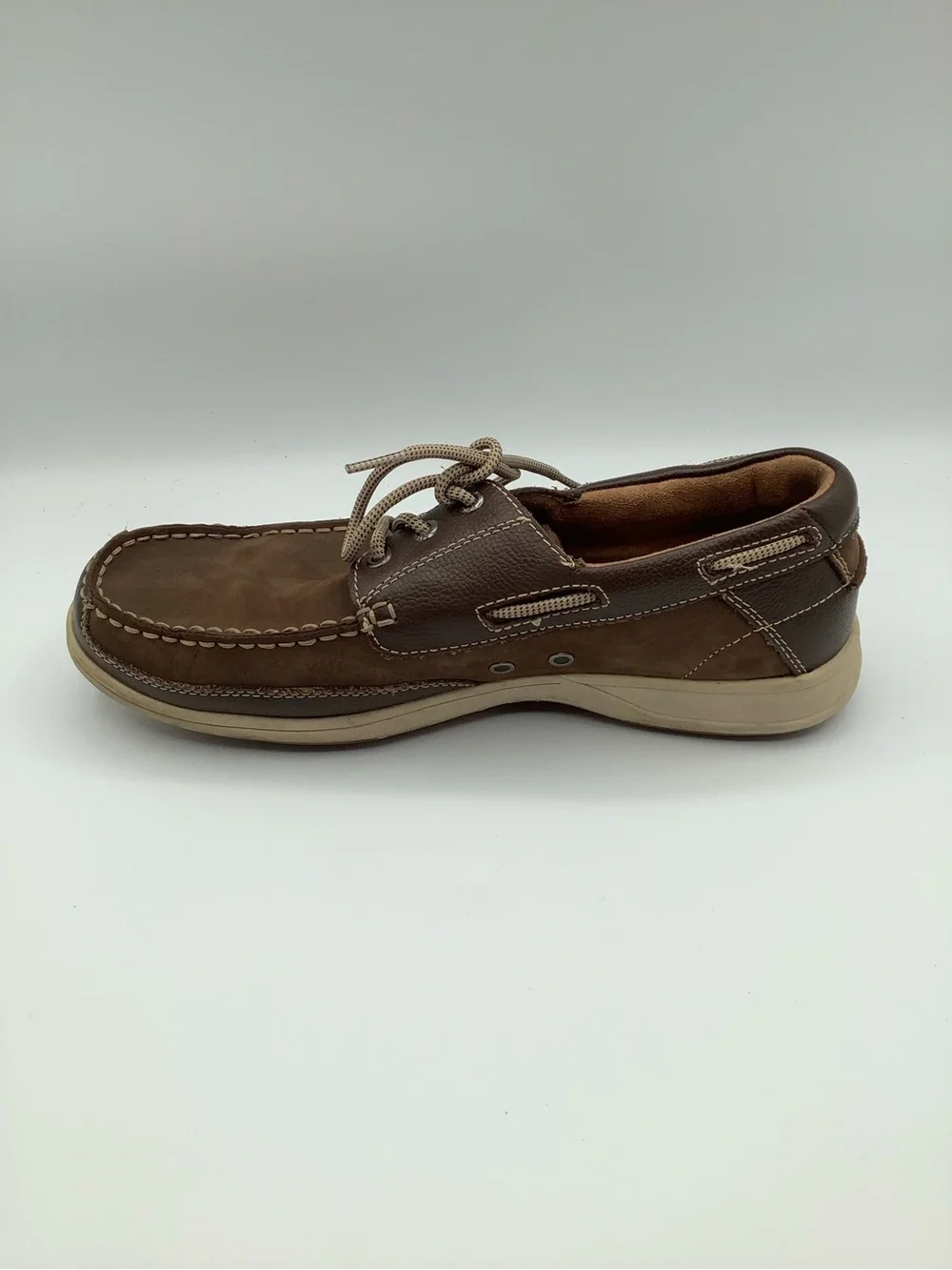 Florsheim Two-Tone Brown and Tan Leather Boat Shoes
